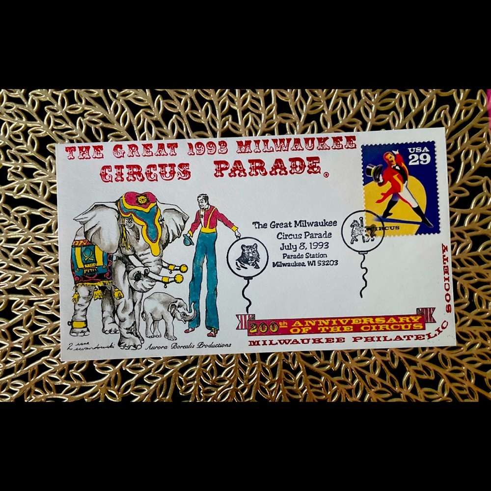 1993 Milwaukee Circus Parade 200th Anniversary Souvenir Envelope